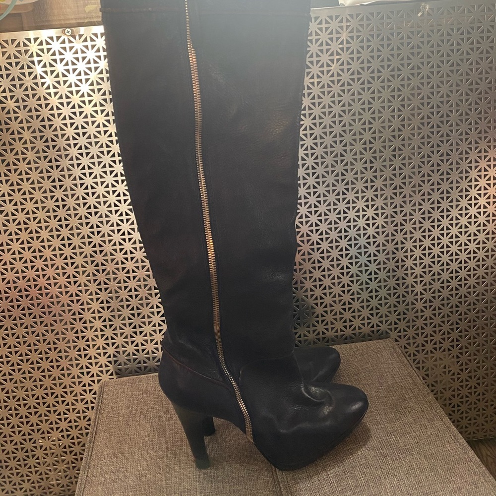 Roberto Cavalli midnight blue OTK boots size 40.